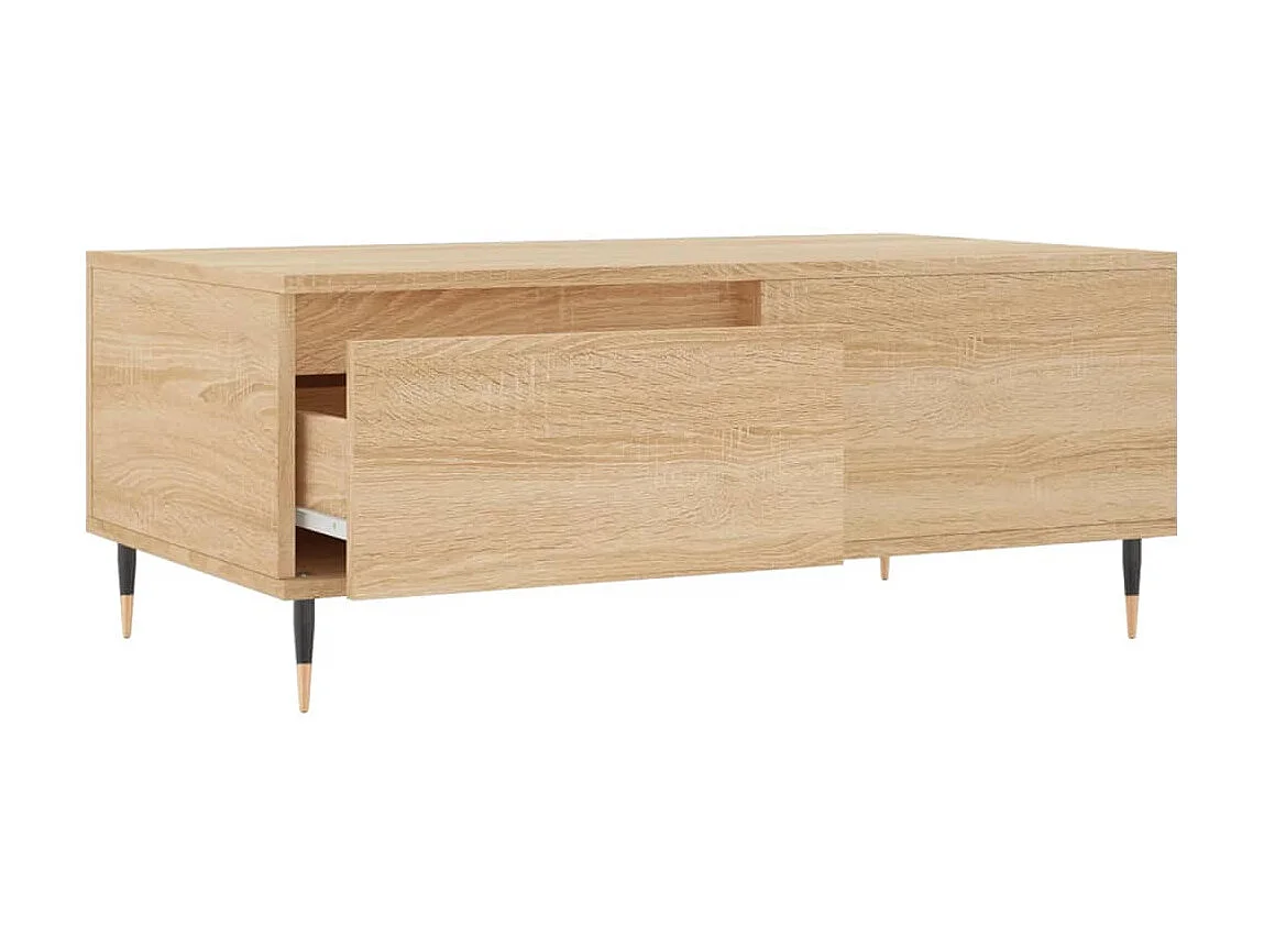Gold Couchtisch Sonoma-Eiche 90x50x36,5 cm Holzwerkstoff