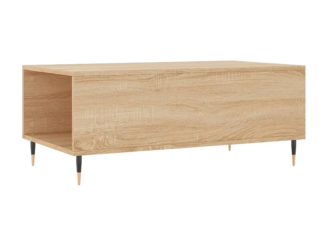 Gold Couchtisch Sonoma-Eiche 90x50x36,5 cm Holzwerkstoff