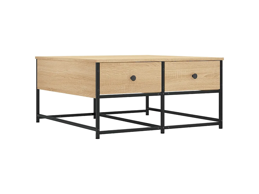 Mesa de centro roble Sonoma Gold 80x80x40 cm madera contrachapada