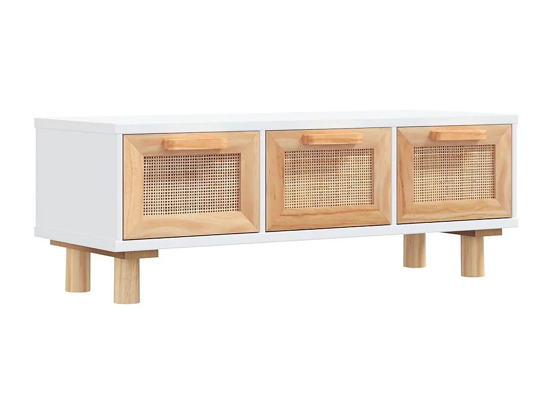 Table basse Blanc 80x40x30 cm Bois d'ingénierie et pin massif