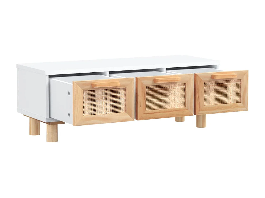 Table basse Blanc 80x40x30 cm Bois d'ingénierie et pin massif