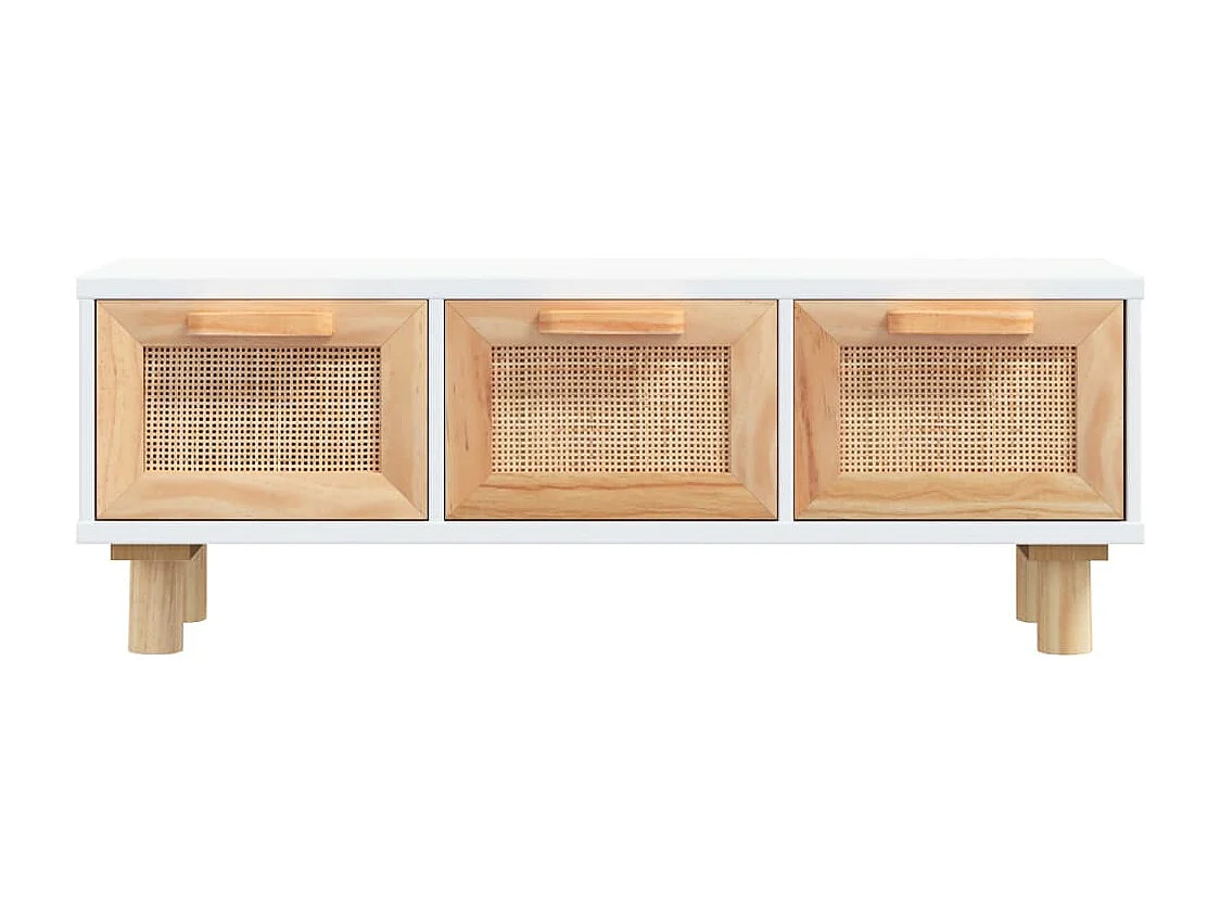 Table basse Blanc 80x40x30 cm Bois d'ingénierie et pin massif