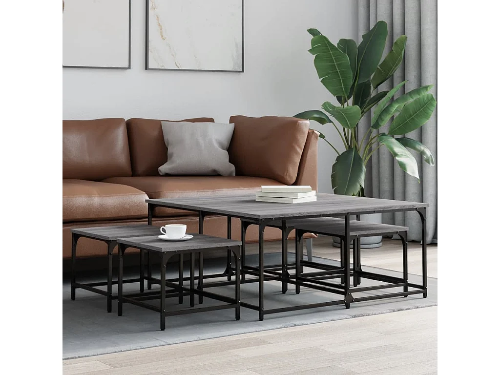 Gold Nesting salontafels 5 stuks sonomagrijs samengesteld hout