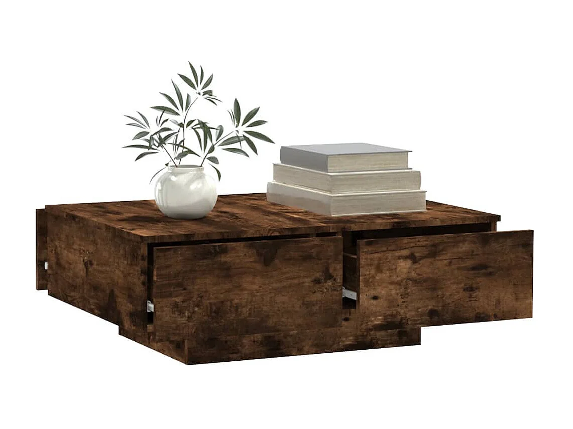 Mesa de centro dourada Carvalho fumado 90x60x31 cm Madeira artificial