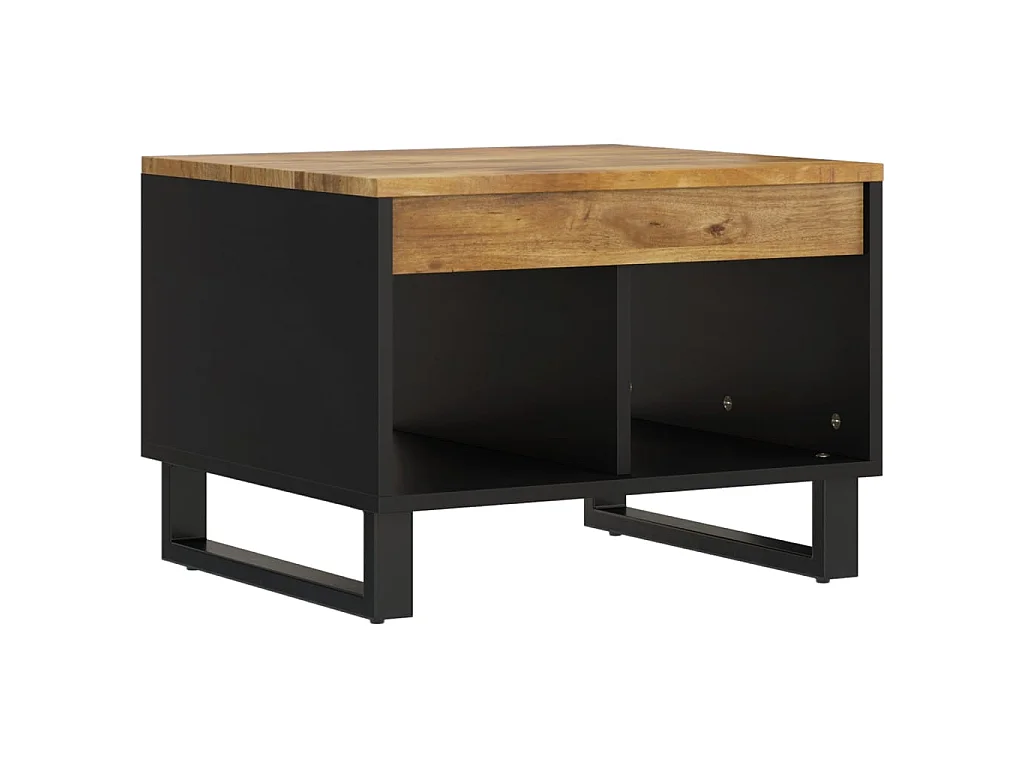 Mesa de centro dourada 55x50x40 cm madeira de mangueira maciça