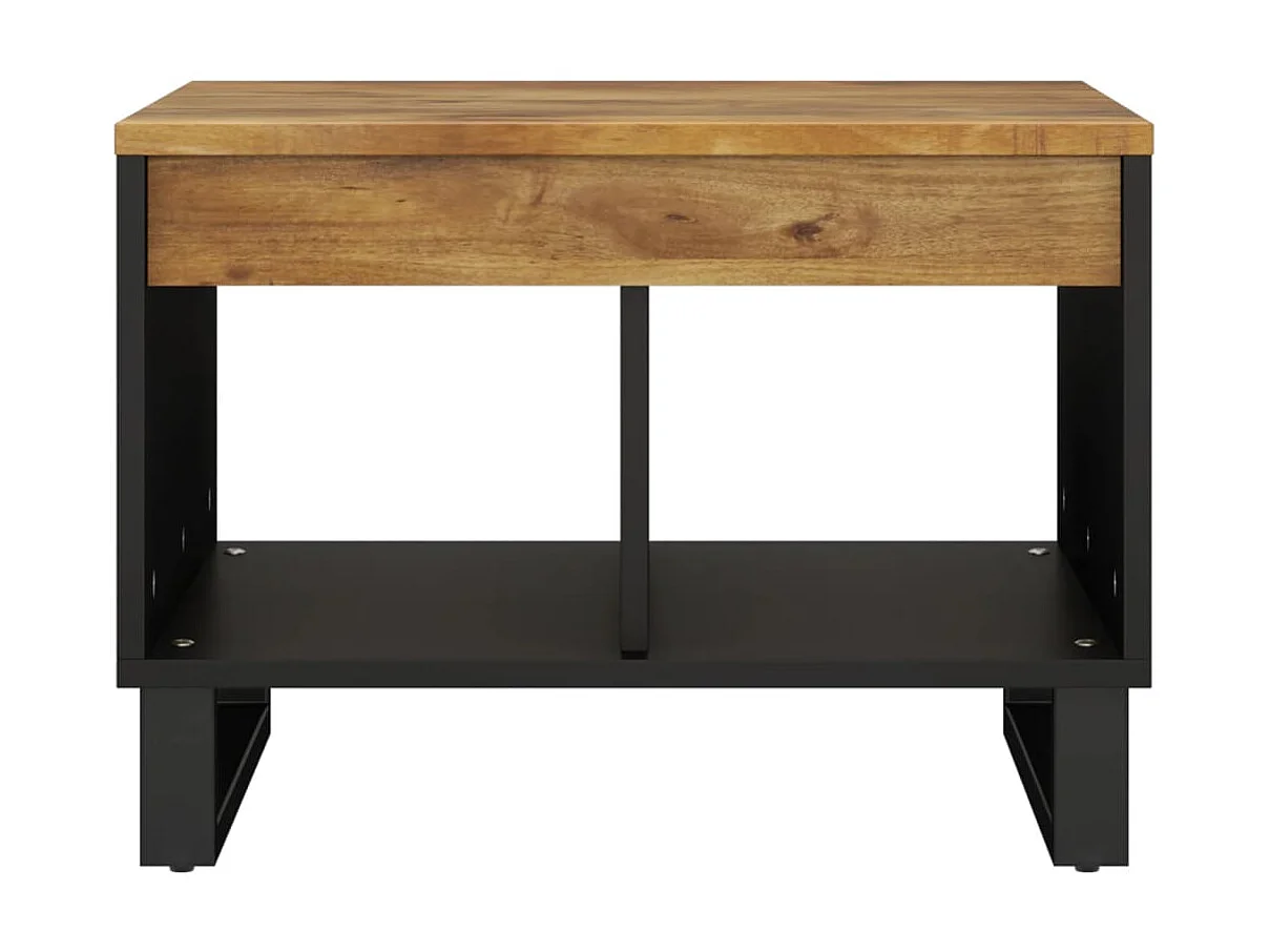 Mesa de centro dourada 55x50x40 cm madeira de mangueira maciça