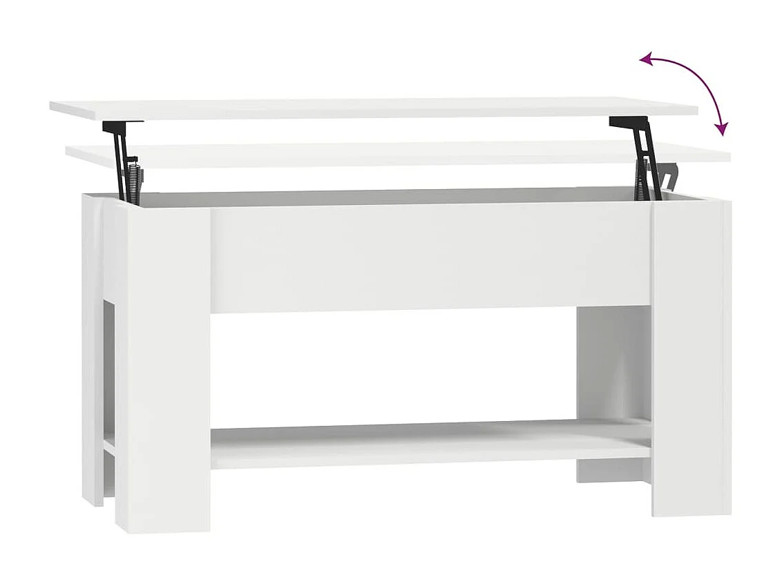 Mesa de centro dourada branca 101x49x52 cm Madeira trabalhada