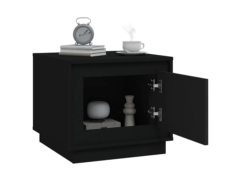 Table basse noir 51x50x44 cm bois d'ingénierie