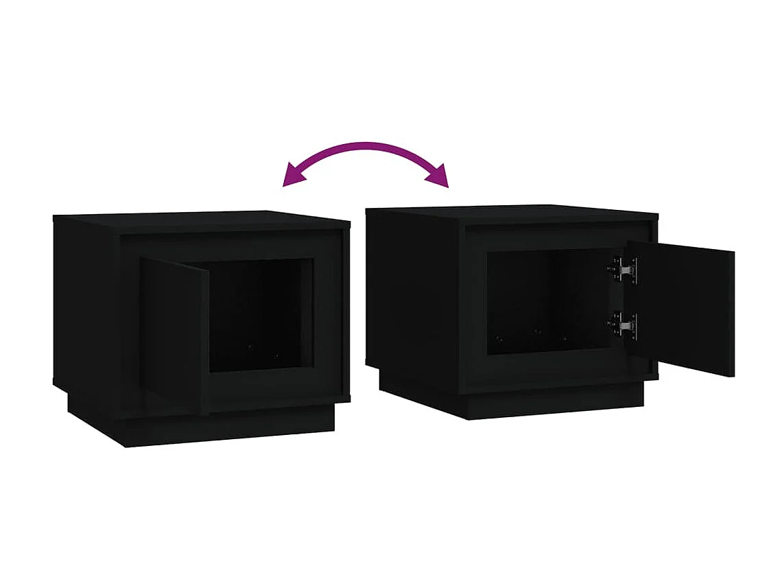 Table basse noir 51x50x44 cm bois d'ingénierie