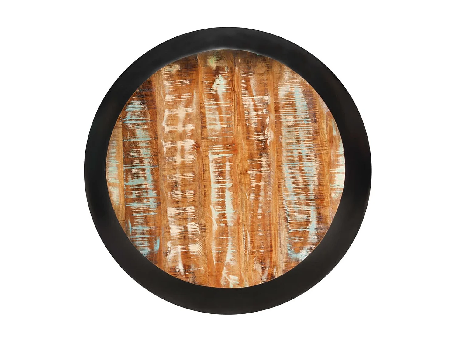 Mesa de centro Gold Negro 68x68x30 cm Madera maciza recuperada