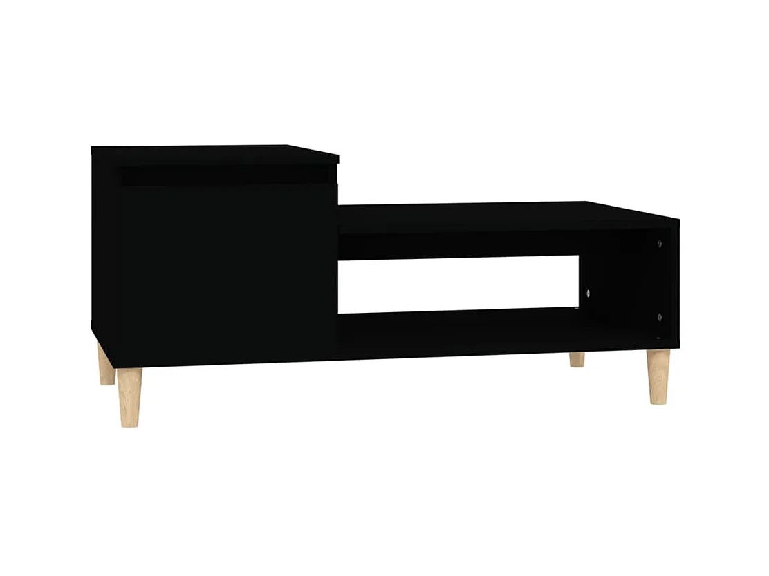 Gold Salontafel Zwart 100x50x45 cm Bewerkt hout