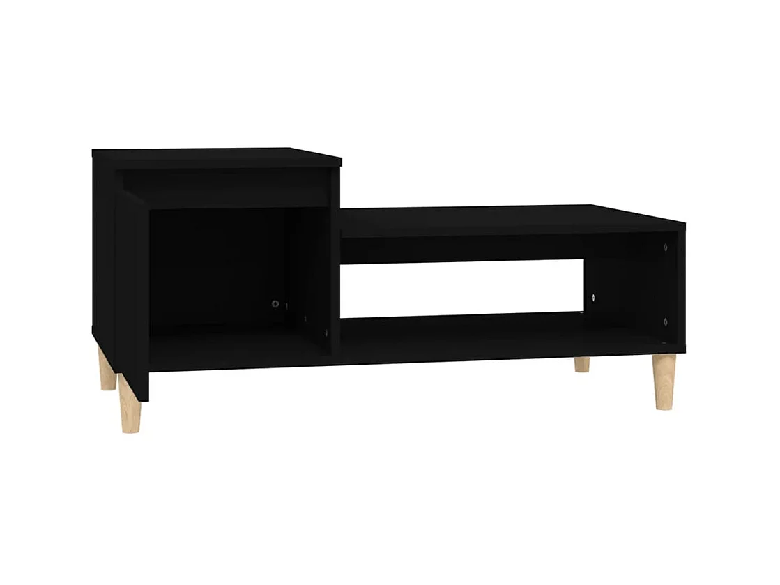 Gold Salontafel Zwart 100x50x45 cm Bewerkt hout