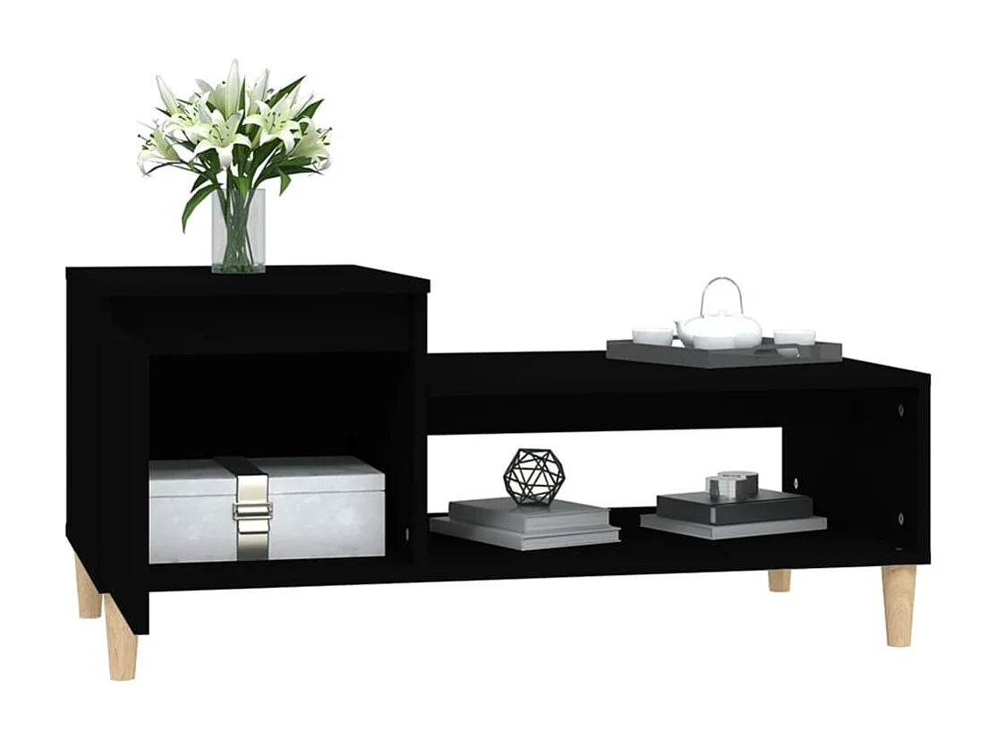 Mesa de centro Gold Negro 100x50x45 cm Madera contrachapada