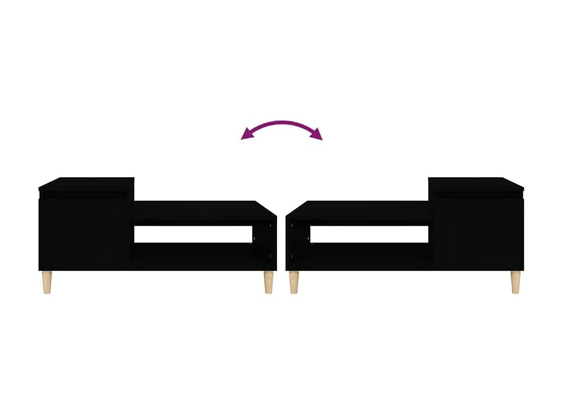 Mesa de centro Gold Negro 100x50x45 cm Madera contrachapada