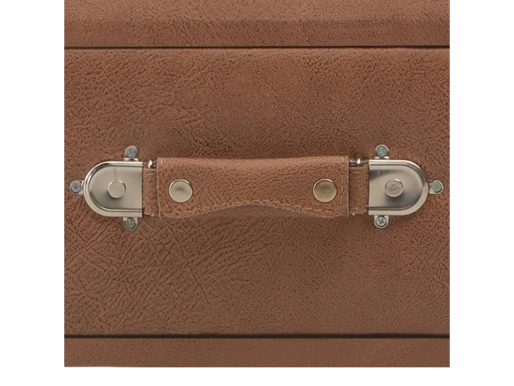 Mesa de centro dourada Castanho escuro 80x40x46 cm Pele sintética