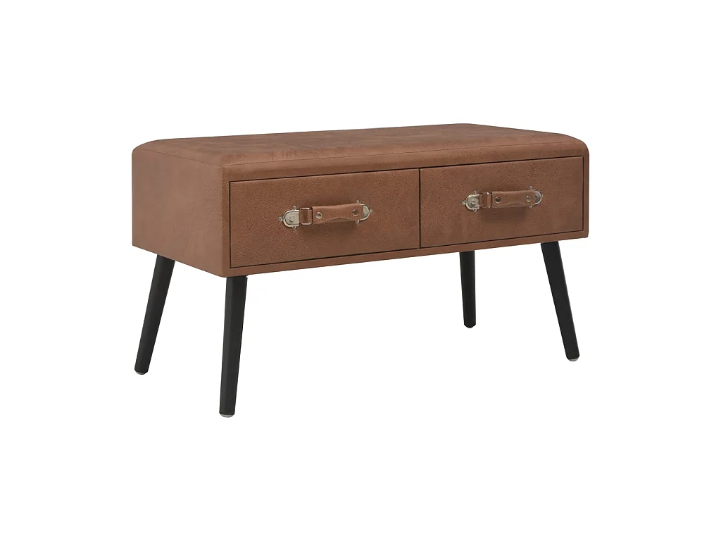 Table basse Marron foncé 80x40x46 cm Similicuir