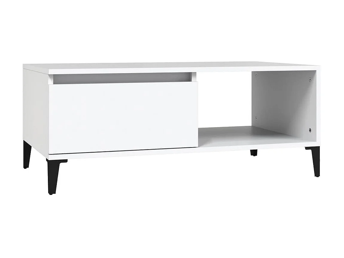 Table basse Blanc 90x50x36,5 cm Bois d'ingénierie