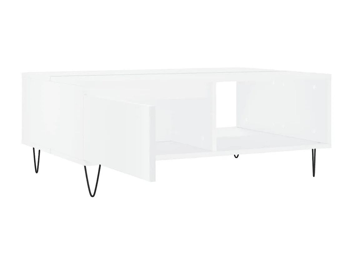 Table basse blanc 90x60x35 cm bois d'ingénierie