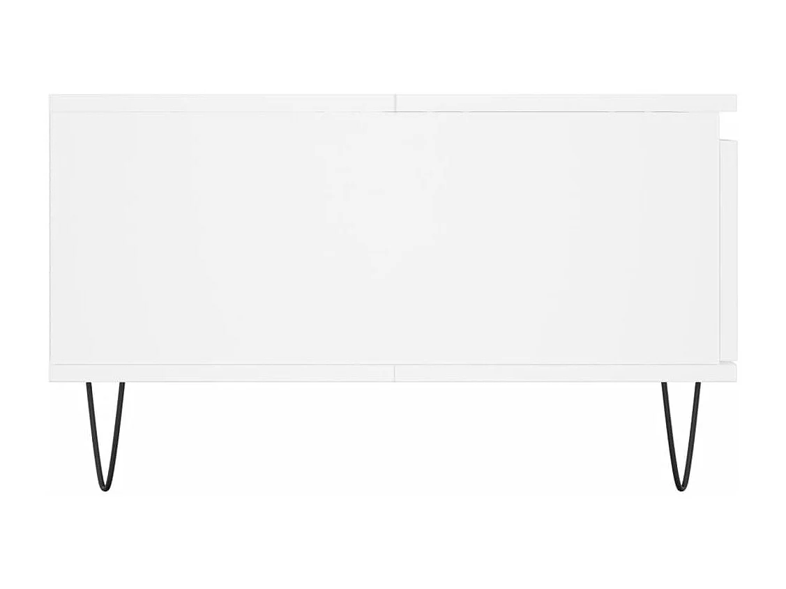 Table basse blanc 90x60x35 cm bois d'ingénierie