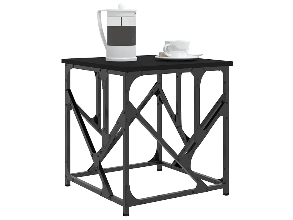 Mesa de centro Gold negra 45x45x47,5 cm de madera contrachapada