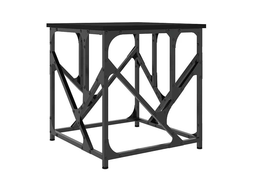 Mesa de centro Gold negra 45x45x47,5 cm de madera contrachapada