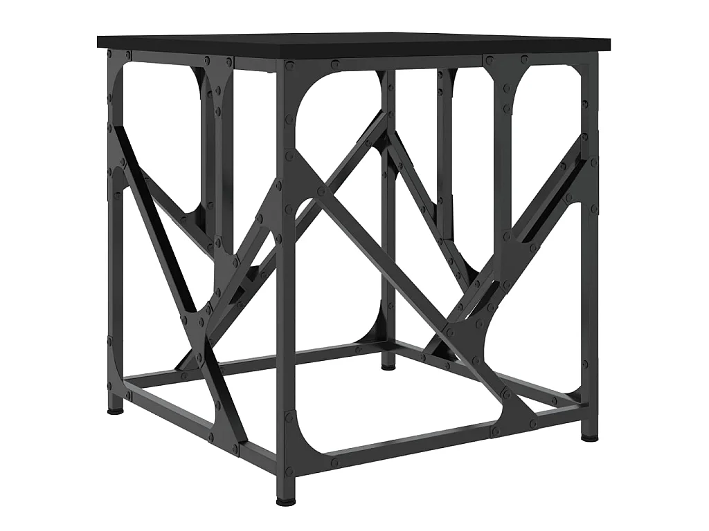 Mesa de centro dourada preta 45x45x47,5 cm madeira projetada