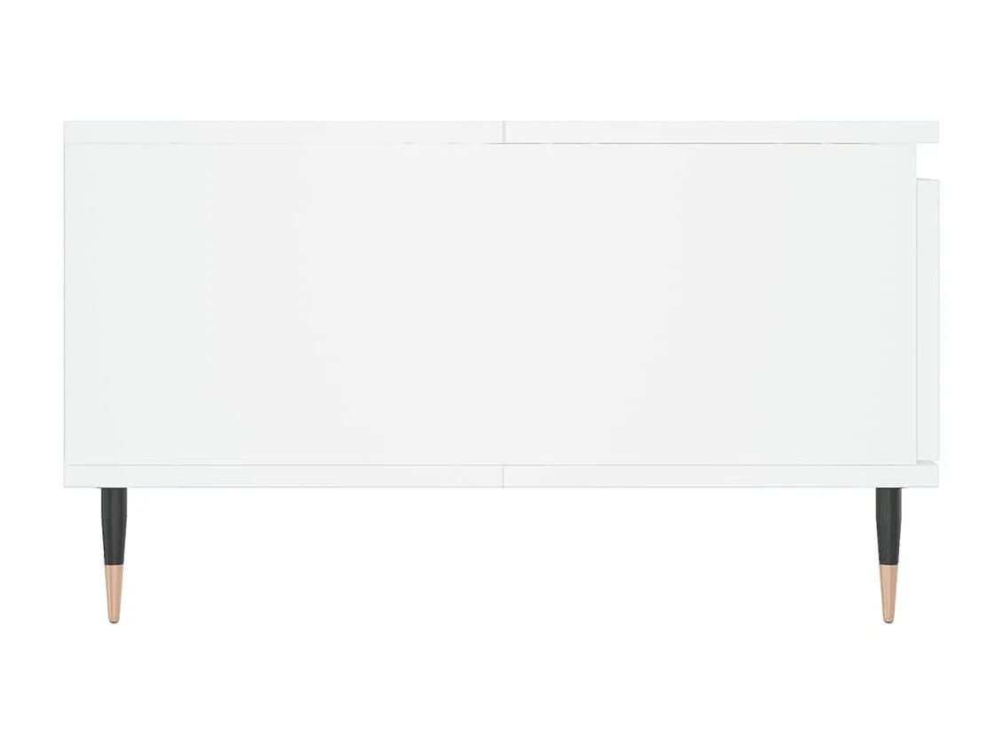 Mesa de centro dourada branca 90x60x35 cm madeira projetada