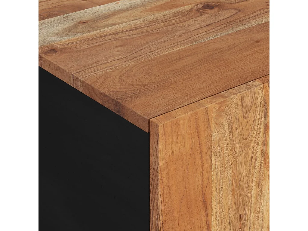 Goldfarbener Couchtisch 100 x 54 x 40 cm aus massivem Akazienholz