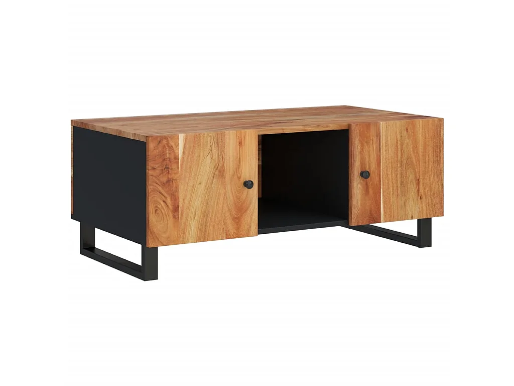 Goldfarbener Couchtisch 100 x 54 x 40 cm aus massivem Akazienholz