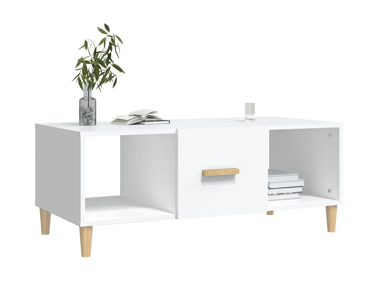 Tavolino Gold bianco 102x50x40 cm in MDF