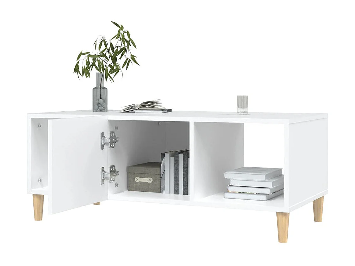 Mesa de centro Gold blanca 102x50x40 cm de madera contrachapada