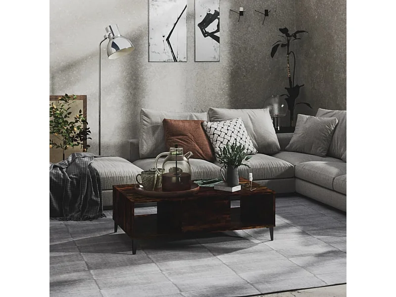 Tavolino Gold Rovere affumicato 103,5x60x35 cm Truciolato