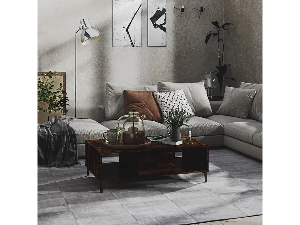 Tavolino Gold Rovere affumicato 103,5x60x35 cm Truciolato