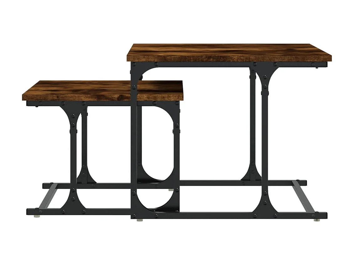 Gold Nesting salontafel, 2 stuks gerookt eiken parket