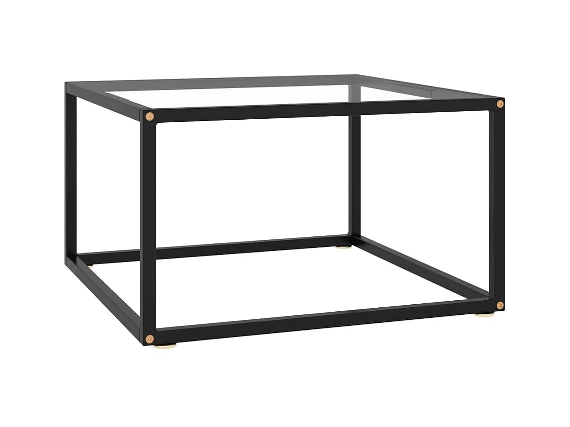 Table basse Noir avec verre trempé 60x60x35 cm
