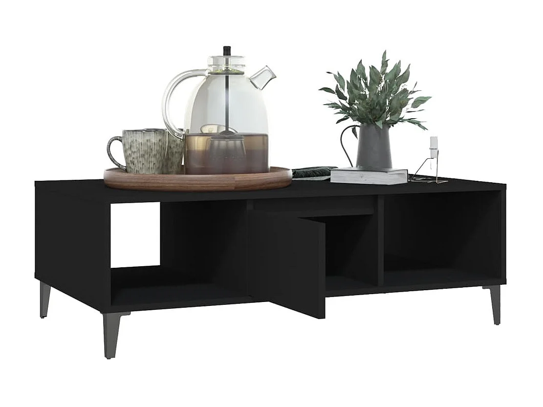 Mesa de centro dourada preta 103,5x60x35 cm aglomerado