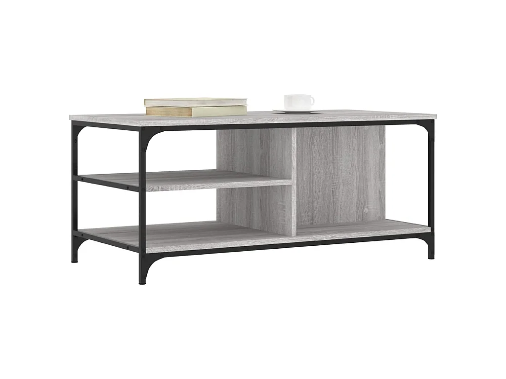 Gold Sonoma grauer Couchtisch 100x50x45 cm Holzwerkstoff