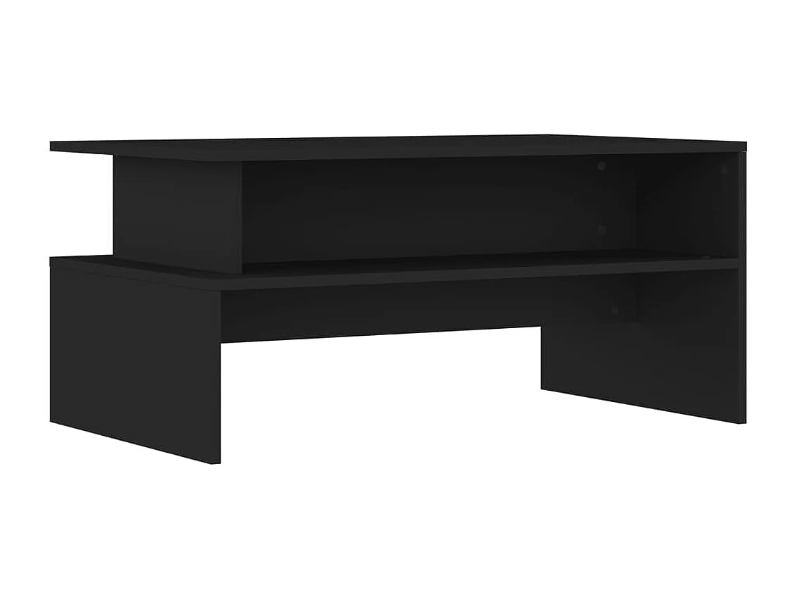 Mesa de centro dourada preta 90x55x42,5 cm madeira projetada