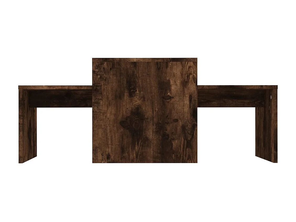 Ensemble table basse Chêne fumé 100x48x40 cm Bois d'ingénierie