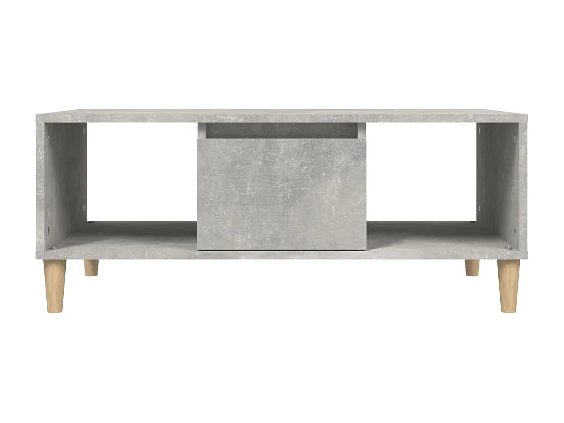 Mesa de centro dourada Concreto cinza 90x50x36,5 cm Madeira trabalhada
