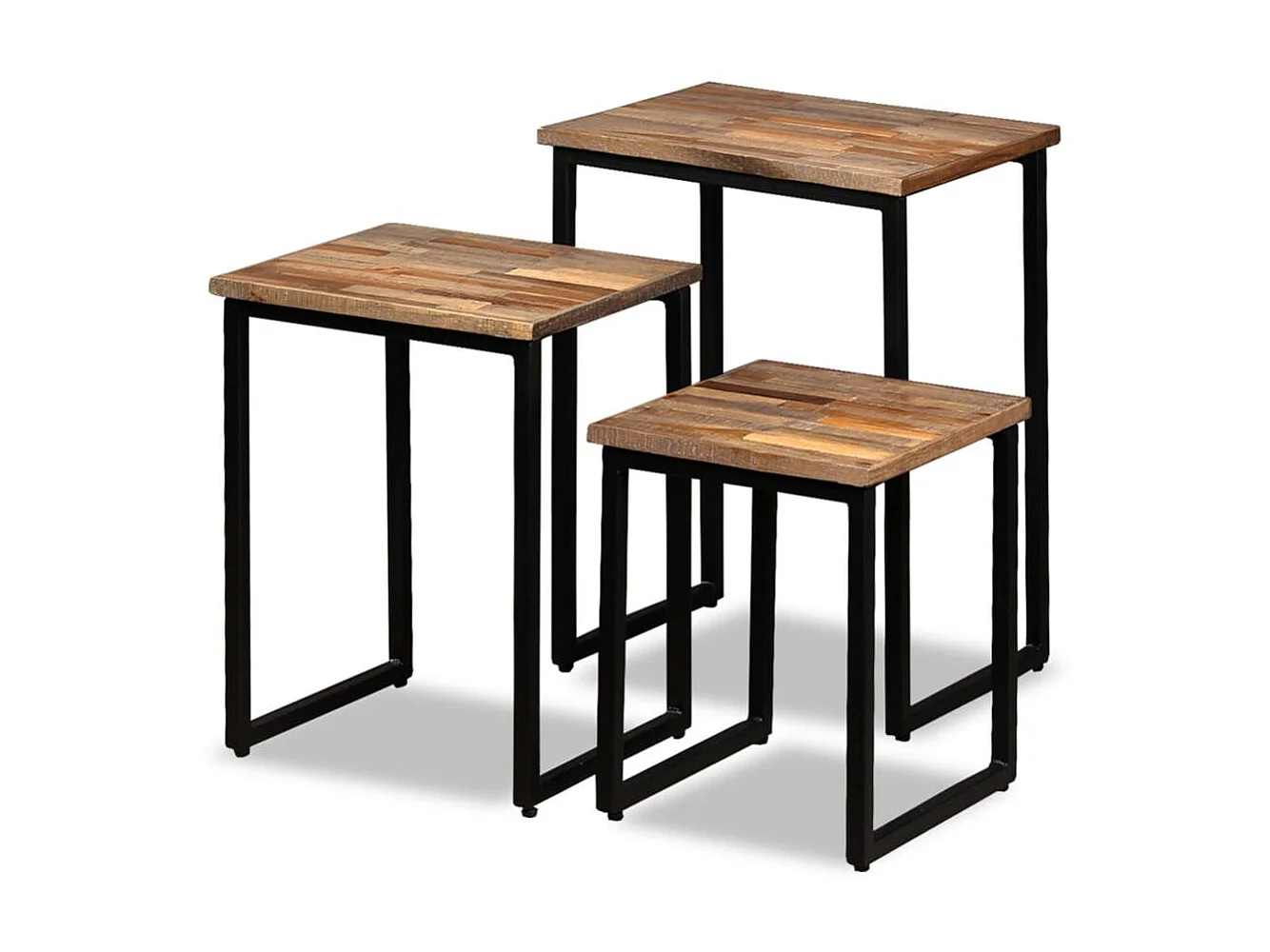 Table basse gigogne 3 pcs Teck massif de récupération