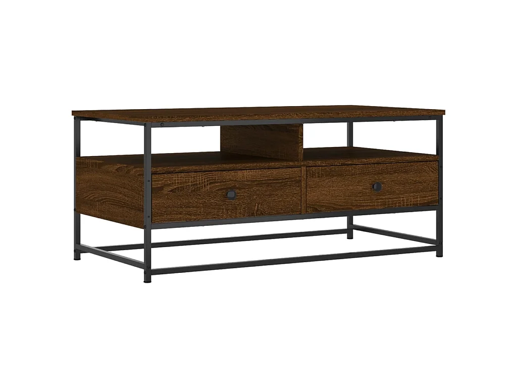 Mesa de centro de carvalho marrom dourado 100x51x45 cm madeira projetada