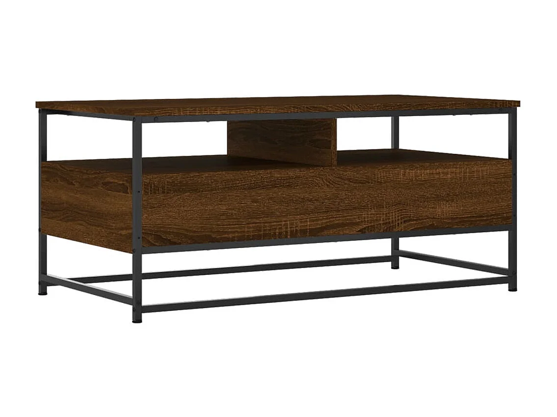 Mesa de centro de carvalho marrom dourado 100x51x45 cm madeira projetada