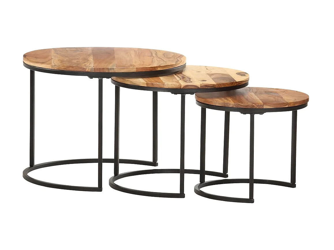 Tables gigognes 3 pcs Bois d'acacia massif