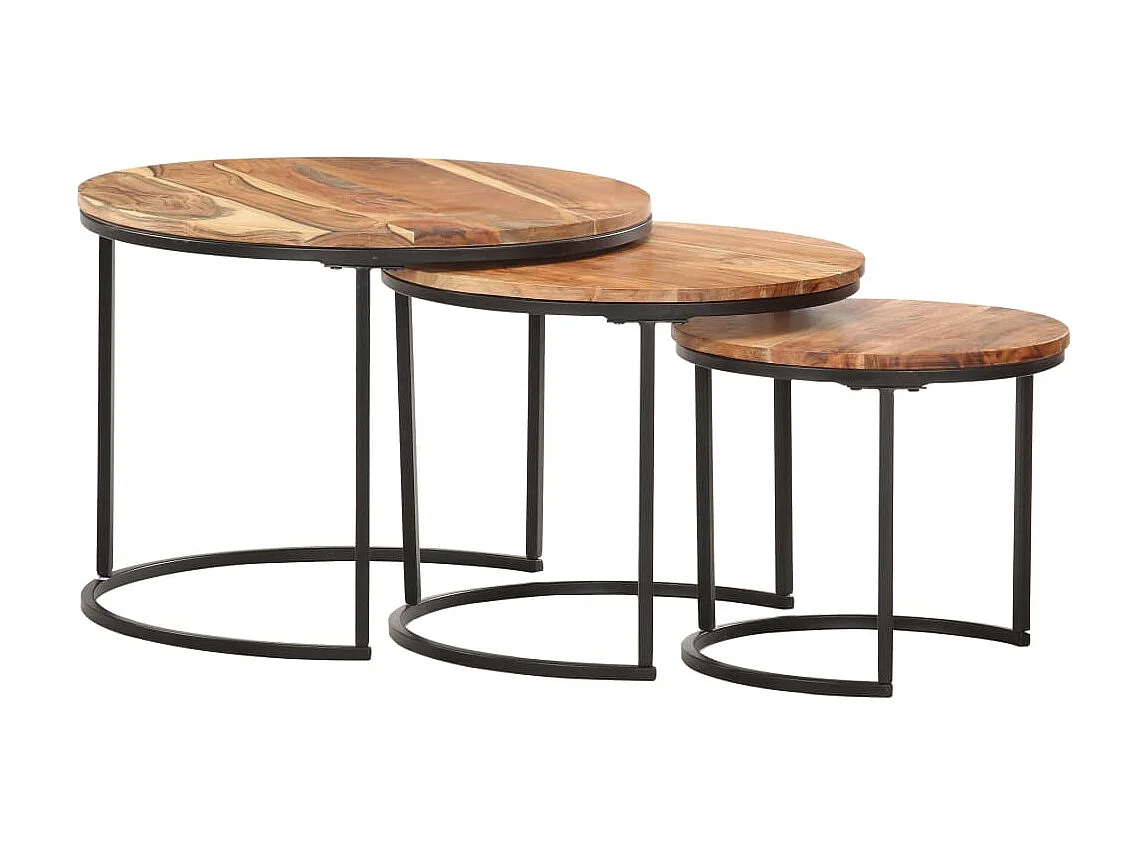 Tables gigognes 3 pcs Bois d'acacia massif