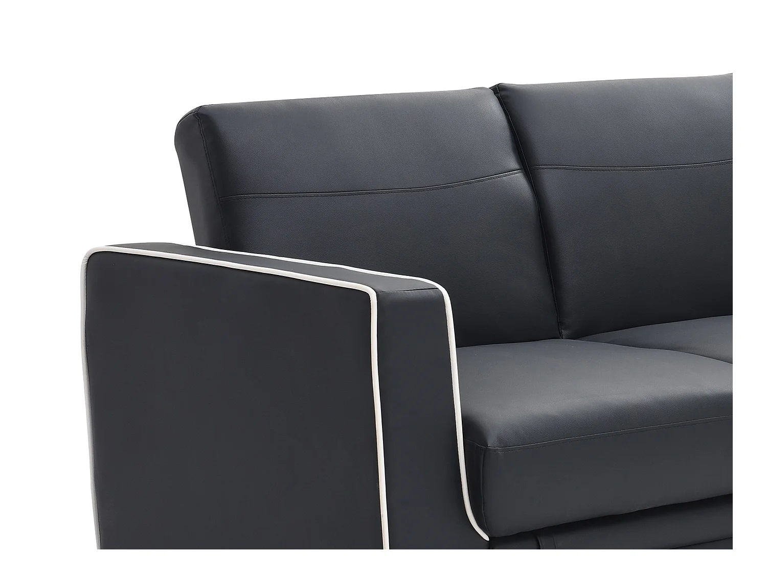 Schlafsofa 3-Sitzer - Kunstleder - Schwarz -  NATY II