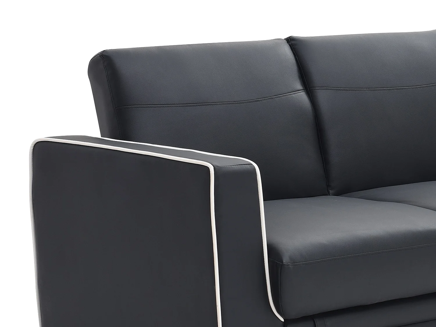 Divano letto 3 posti in similpelle Nero - NATY