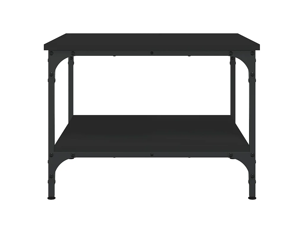 Mesa de centro dourada preta 55x55x40 cm madeira trabalhada