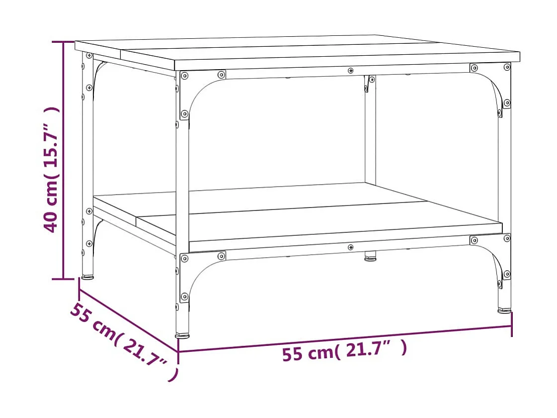 Mesa de centro dourada preta 55x55x40 cm madeira trabalhada