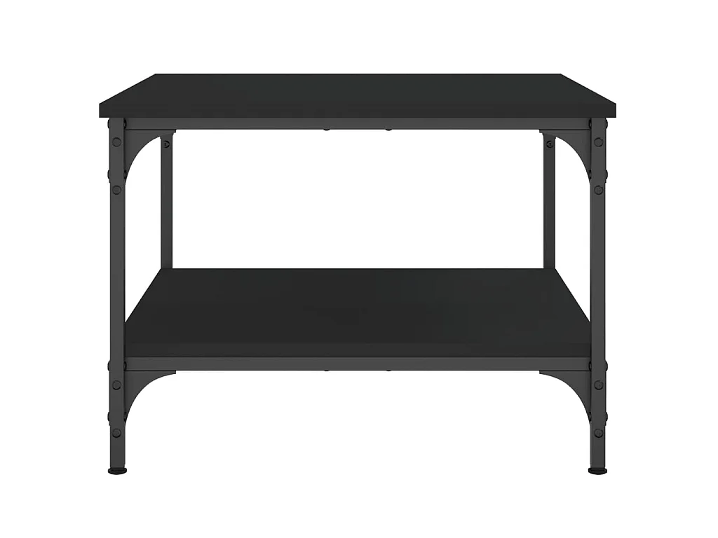 Mesa de centro dourada preta 55x55x40 cm madeira trabalhada